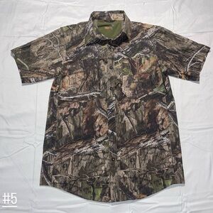Magellan Outdoors Short-Sleeve Camo Button-Down Shirt - Brown Green